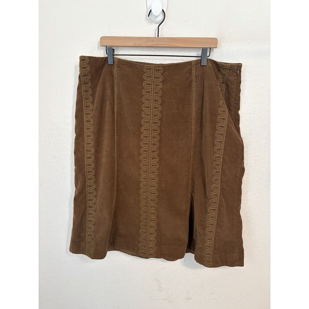 Boden Women’s Size 16 Brown Corduroy A-Line Skirt Knee Length Cotton Boho Y2k